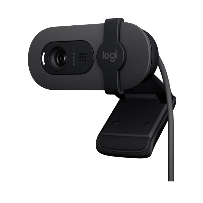 Logitech Brio 100 Full HD Webcam for Meetings and Streaming, Auto-Light Balance, Built-In Mic, Privacy Shutter, USB-A, for Microsoft Teams, Google Meet, Zoom and More - Graphite